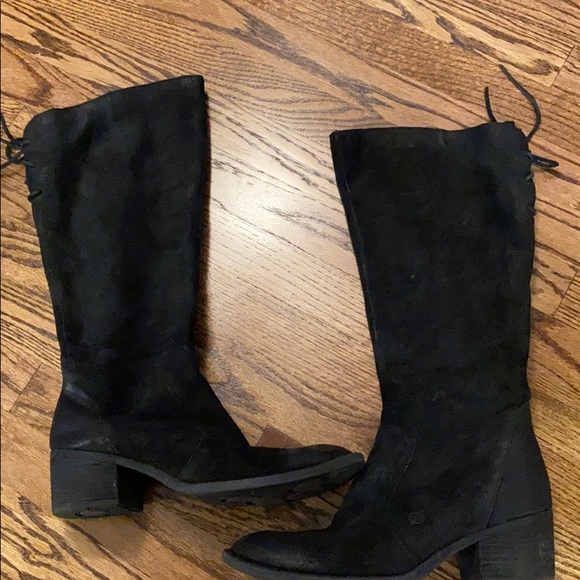 born black suede boots